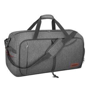 Canway Travel/Foldable Weekender Duffel Bag 115L Gray With Orange Trim Large